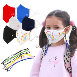 Kids Combo Pack -  6 x 100% Cotton Face Masks and 6x Lanyards