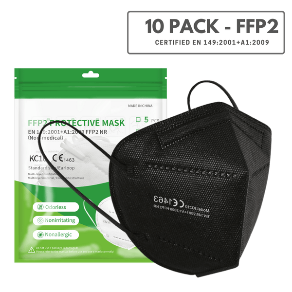 10 Pack - FFP2 Disposable Face Mask (Europe EN149 Certified) KN95