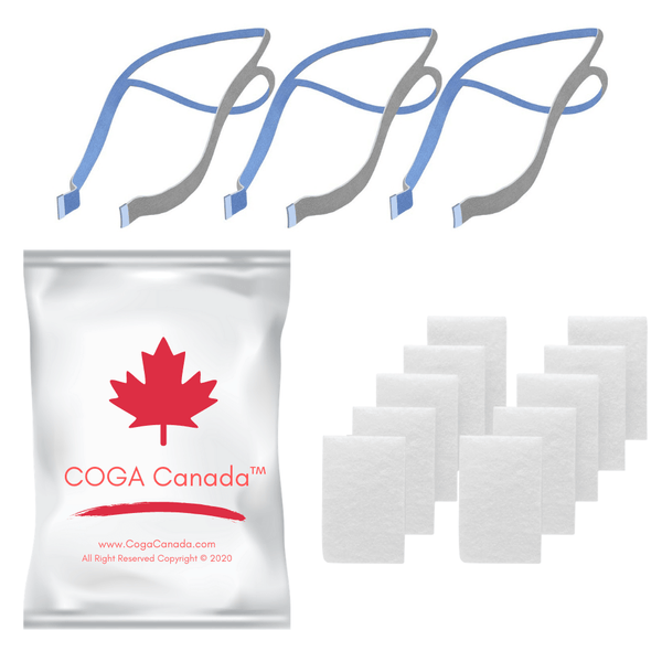 COGA Canada - 3 Pack P10 Replacement Headgear with 10 Pack Filters