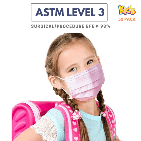 50 pack - KIDS! Surgical Face Masks (ASTM Level 3)